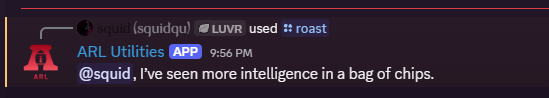 Roast command screenshot