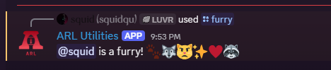 Furry command screenshot
