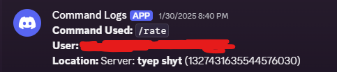tyep shyt rate command logs preview