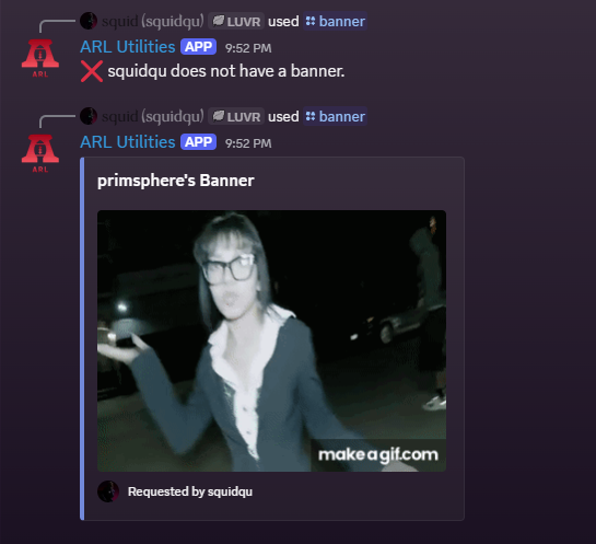 Banner command screenshot